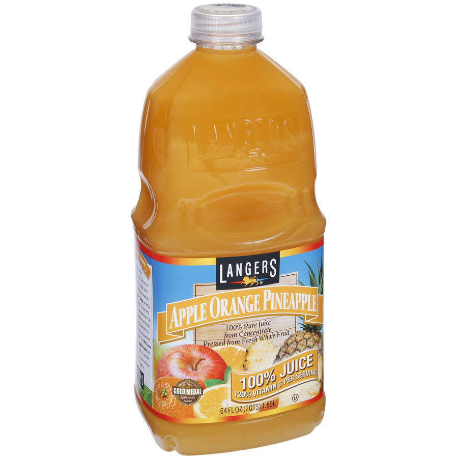 Langers Apple Orange Pineapple 100% Juice, 64 Fl Oz, (Pack of 8)
