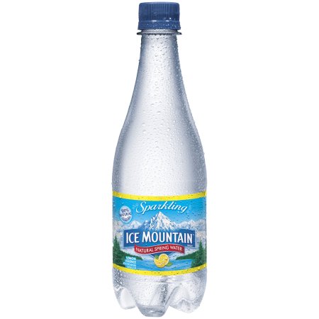 Ice Mountain Sparkling Natural Spring Water, Lemon, 16.9 Fl Oz, 24 Count