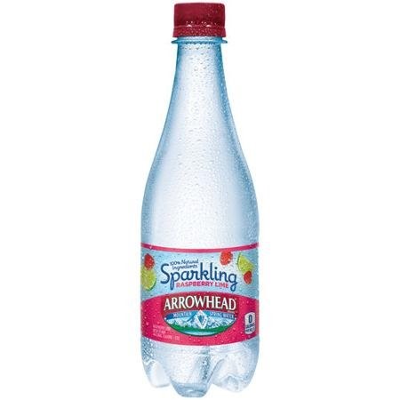 Arrowhead Sparkling Natural Spring Water, Lemon, 16.9 Fl Oz, 24 Count