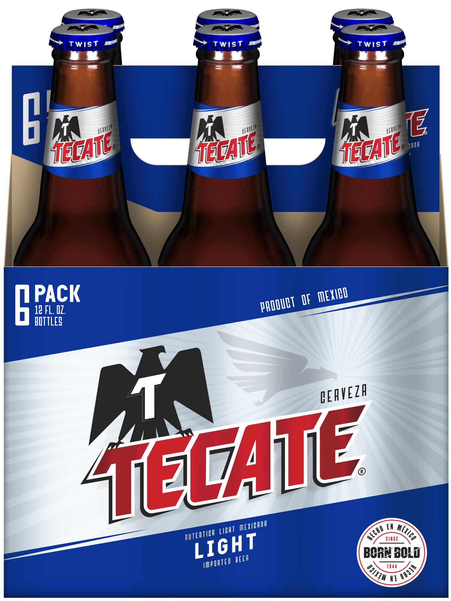 Tecate Light Lager - Beer - 6x 12oz Bottles