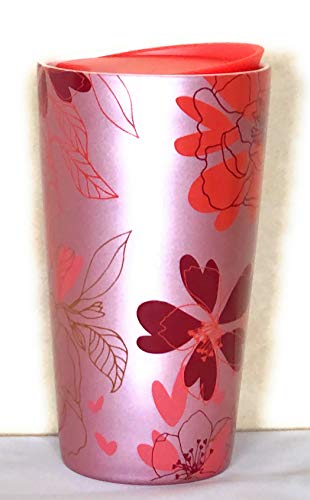 Starbucks 2021 Valentine's Day Limited Edition Floral Double Walled Ceramic Travel Tumbler, 12 Oz