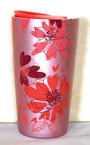 Starbucks 2021 Valentine's Day Limited Edition Floral Double Walled Ceramic Travel Tumbler, 12 Oz thumbnail