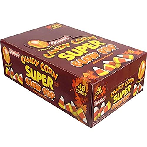 Charms Candy Corn Super Blow Pops - Candy Corn Charms Lollipops with Centre Filled Bubble - Halloween Lollipops 48-Piece Box thumbnail