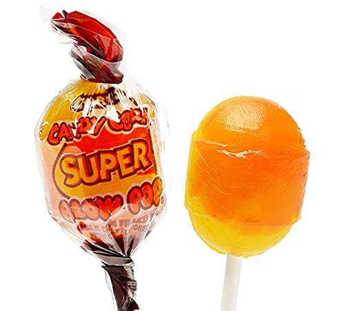 Charms Candy Corn Super Blow Pops - Candy Corn Charms Lollipops with Centre Filled Bubble - Halloween Lollipops 48-Piece Box thumbnail