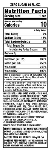 Monster Energy Zero Sugar Sugar Free Energy Drink, 12 CT, 16 Oz | CVS thumbnail