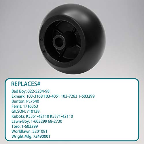 HQPASFY Mower Anti Scalp Deck Wheel Kit Set of 6 Replacement for Bad Boy 022-5234-98 Exmark 103-4051 103-7263 & Many Bore 5/8