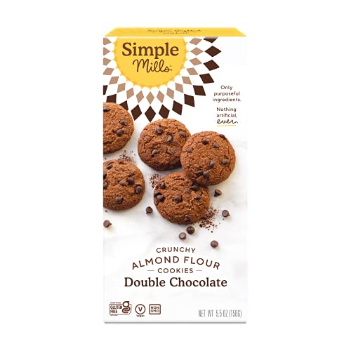Simple Mills Almond Flour Double Chocolate Chip Cookies, Gluten Free and Delicious Crunchy Cookies, Organic Coconut Oil, Good for Snacks, Made with Wh thumbnail