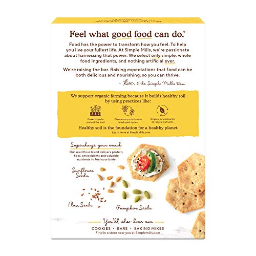 Simple Mills Organic Seed Crackers, Everything, Gluten Free, Flax Seed, Sunflower Seeds, Corn Free, Low-Calorie Snacks, Plant Based, Nutrient Dense, 4 thumbnail