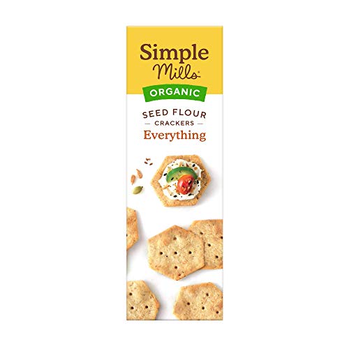 Simple Mills Organic Seed Crackers, Everything, Gluten Free, Flax Seed, Sunflower Seeds, Corn Free, Low-Calorie Snacks, Plant Based, Nutrient Dense, 4 thumbnail