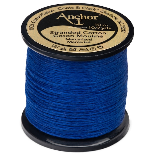 Anchor Spooled Floss 10 Meters in 0134 Cobalt Blue Very Dark by Yarnspirations
