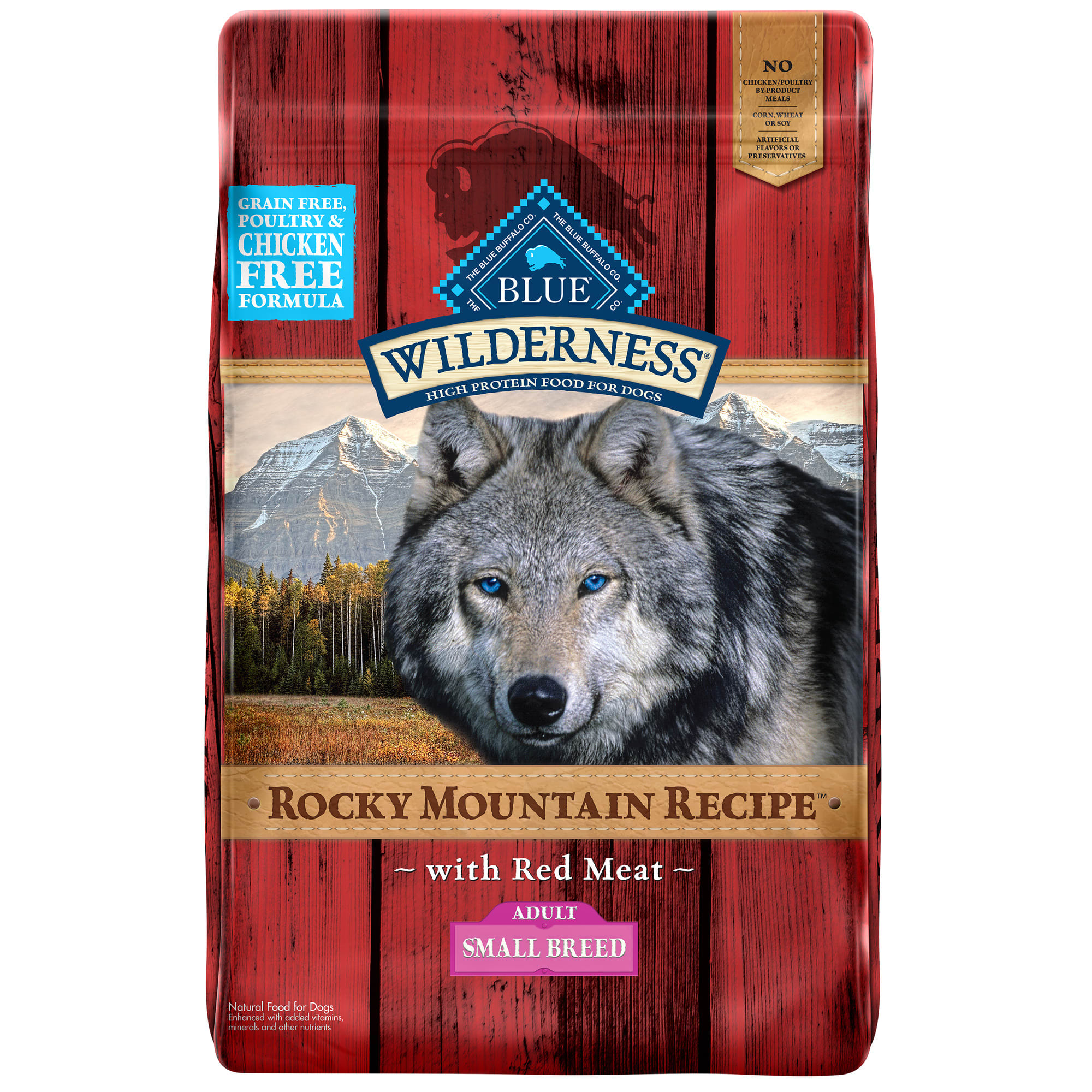 Blue Buffalo Blue Wilderness Rocky Mountain Recipe Small Breed Adult Red Meat Dry Dog Food, 10 Lbs.