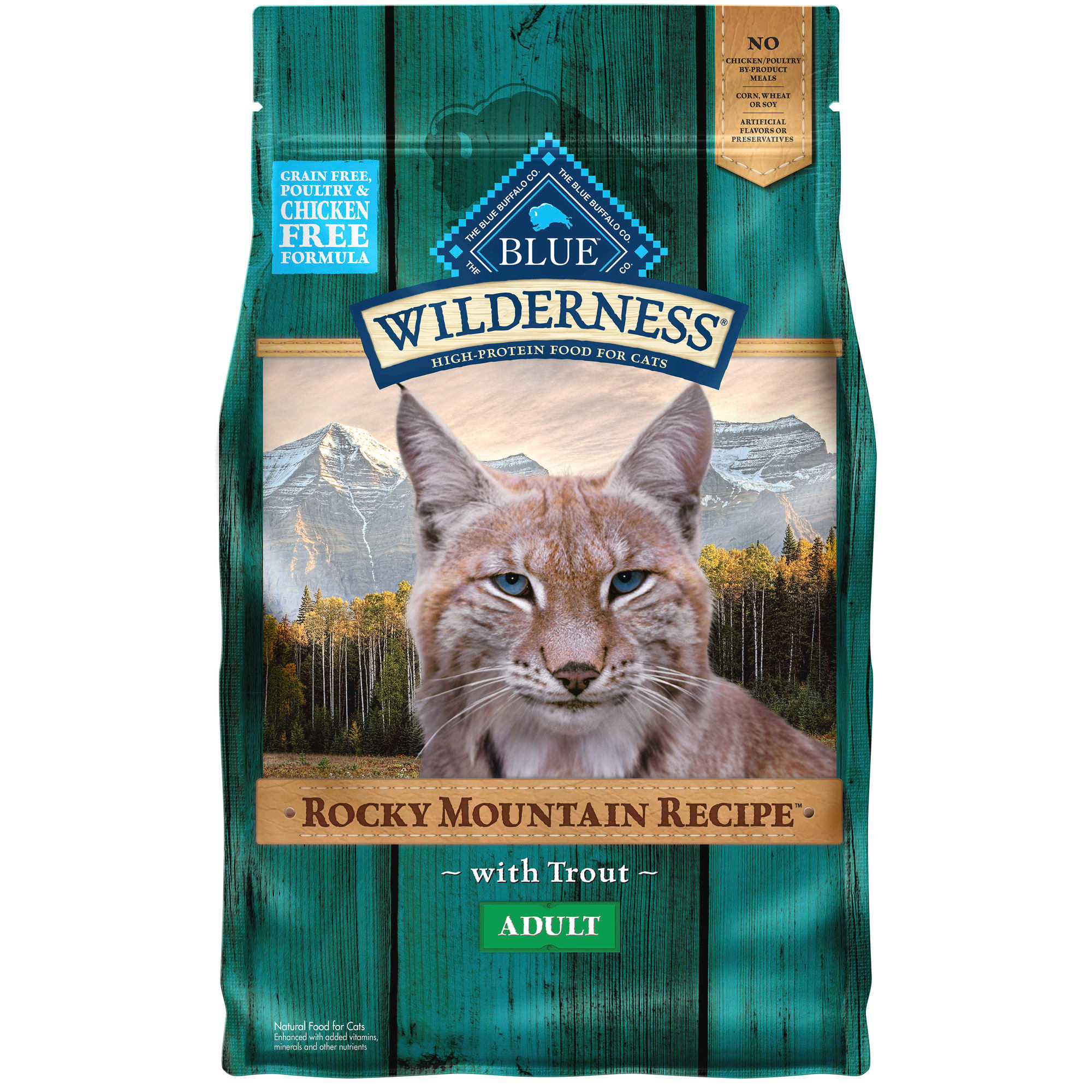 Blue Buffalo Blue Wilderness Rocky Mountain Recipe Adult Trout Dry Cat Food, 4 Lbs.