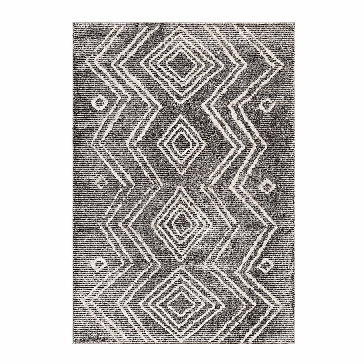 (120x170 Cm (4'x5'6')) Taznaxt 5104 Black Moroccan Berber Design Rug