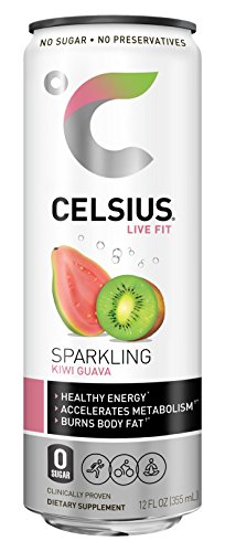 CELSIUS Sparkling Kiwi Guava Fitness Drink  Zero Sugar  12oz. Slim Can (Pack of 12) thumbnail