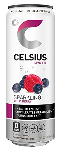 CELSIUS Sparkling Wild Berry Fitness Drink  Zero Sugar  12oz. Slim Can (Pack of 12) thumbnail