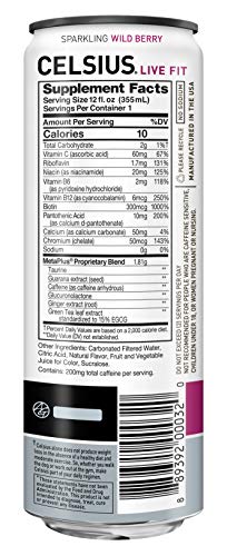 CELSIUS Sparkling Wild Berry Fitness Drink  Zero Sugar  12oz. Slim Can (Pack of 12) thumbnail