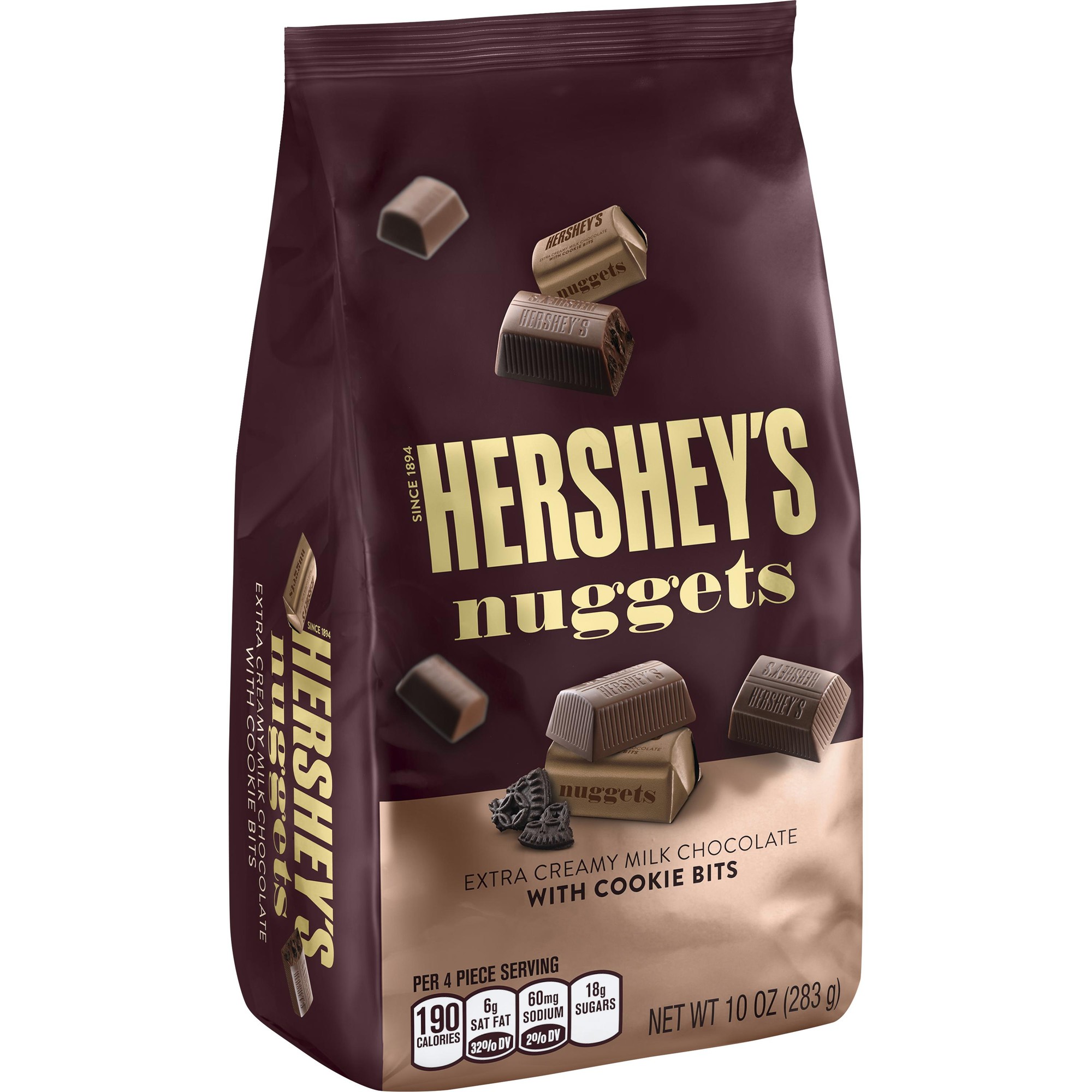 (2 Pack) Hershey's Nuggets Extra Creamy Milk Chocolate with Cookie Bits, 10 Oz