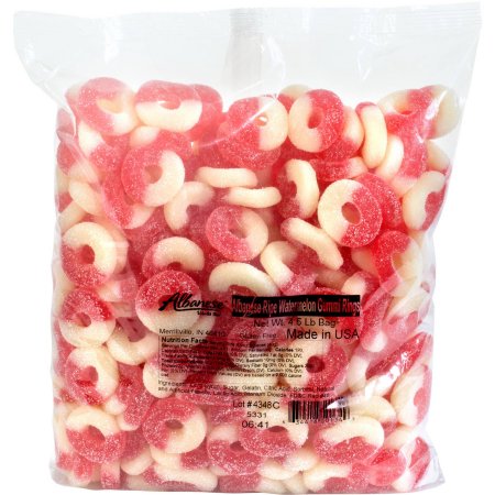 Albanese Ripe Watermelon Gummi Rings, 4.5 Lbs