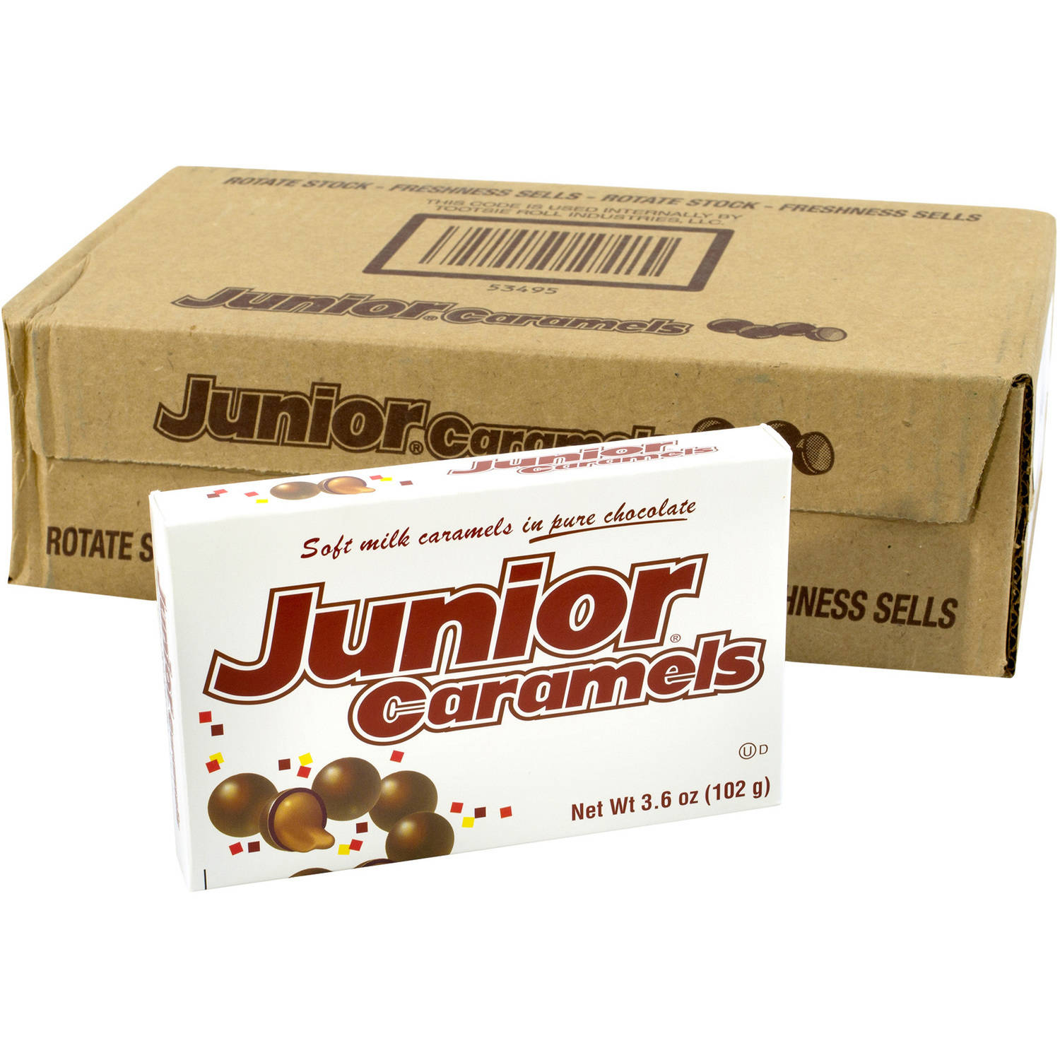 Junior Mints Caramels, 4 Oz, 12/Box (209-00114) | Quill
