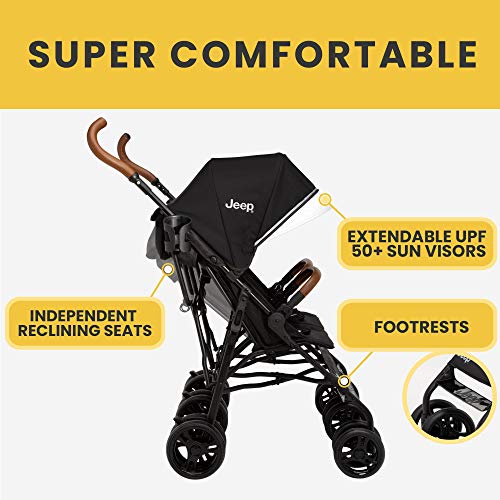 PowerGlyde Plus Side X Side Double Stroller in Black - Jeep 11808-001 thumbnail