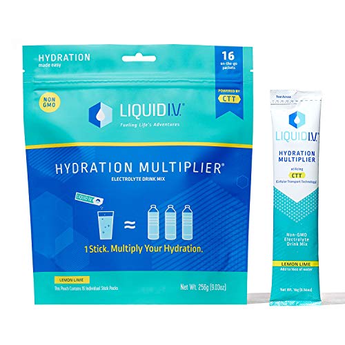 Liquid I.V. Hydration Multiplier - Lemon Lime - Hydration Powder Packets | Electrolyte Supplement Drink Mix | Low Sugar | Easy Open Single-Serving Sti
