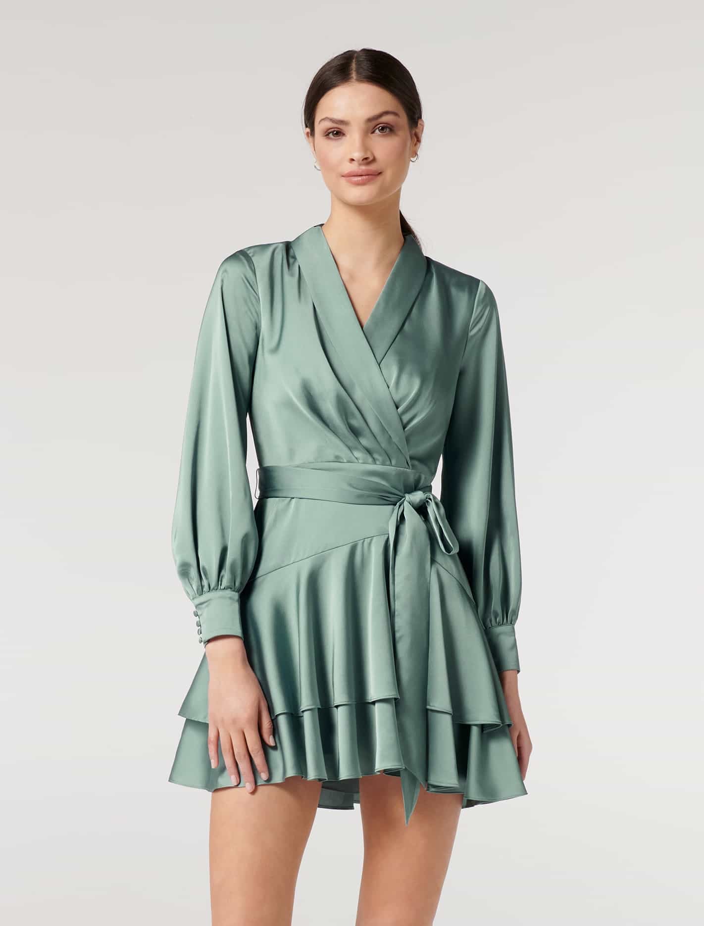Mikayla Satin Mini Dress - Ocean Spray - 10