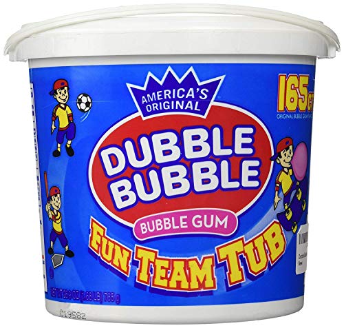 Dubble Bubble 165 Count Tub Bubble Gum, 4 Pack