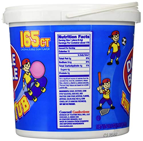 Dubble Bubble 165 Count Tub Bubble Gum, 4 Pack thumbnail