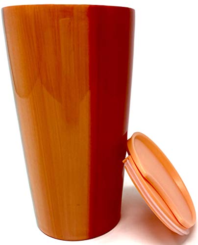 Starbucks Red Orange Blue Double Walled Ceramic Coffee Travel Tumbler, 12 Oz thumbnail
