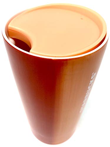 Starbucks Red Orange Blue Double Walled Ceramic Coffee Travel Tumbler, 12 Oz thumbnail