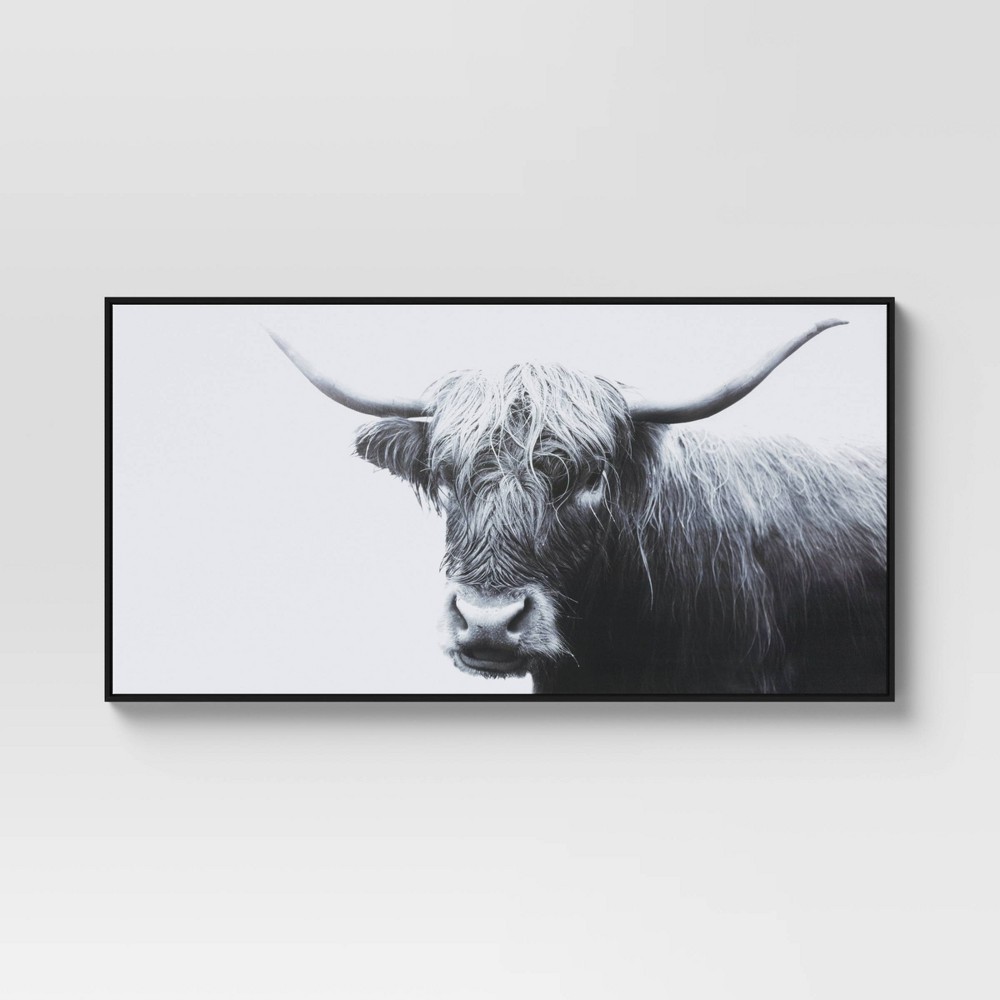 47" X 24" Highland Cow Framed Canvas - Threshold™