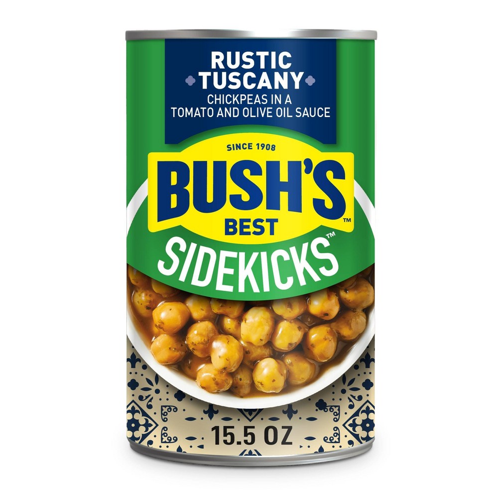 Bush S Sidekicks Rustic Tuscany Chickpeas  Canned Seasoned Garbanzo Beans  15.5 Oz