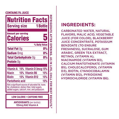 Sparkling Ice, Black Raspberry Sparkling Water, with Antioxidants and Vitamins, Zero Sugar, 17 Fl Oz Bottles (Pack of 12) thumbnail