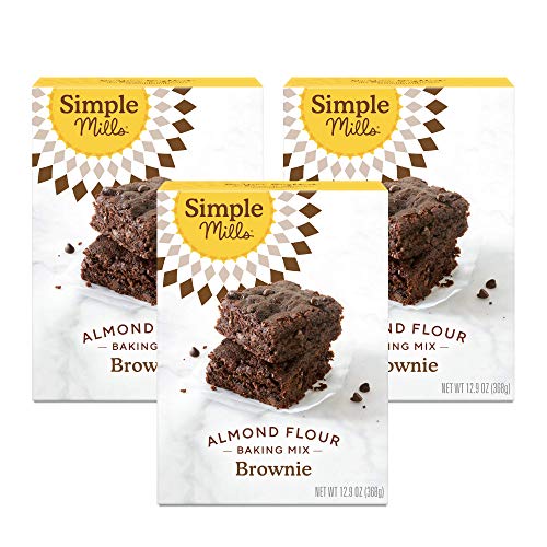 Simple Mills Almond Flour Baking Mix, Gluten Free Brownie Mix, Easy to Make in Brownie Pan, Chocolate Flavor, Made with Whole Foods, 3 Count (Packagin