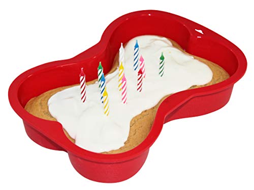 Puppy Cake Cake and Ice Cream Dog Birthday Cake Kit in with Peanut Butter, Your Choice of Ice Cream Mix, Bone Silicone Pan and 24 Candles (Vanilla) thumbnail