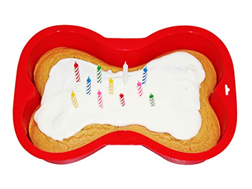 Puppy Cake Cake and Ice Cream Dog Birthday Cake Kit in with Peanut Butter, Your Choice of Ice Cream Mix, Bone Silicone Pan and 24 Candles (Vanilla) thumbnail