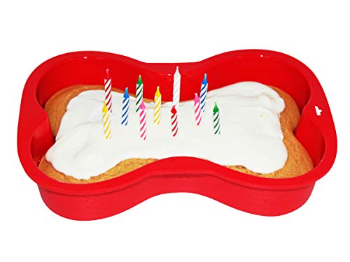 Puppy Cake Cake and Ice Cream Dog Birthday Cake Kit in with Peanut Butter, Your Choice of Ice Cream Mix, Bone Silicone Pan and 24 Candles (Vanilla) thumbnail