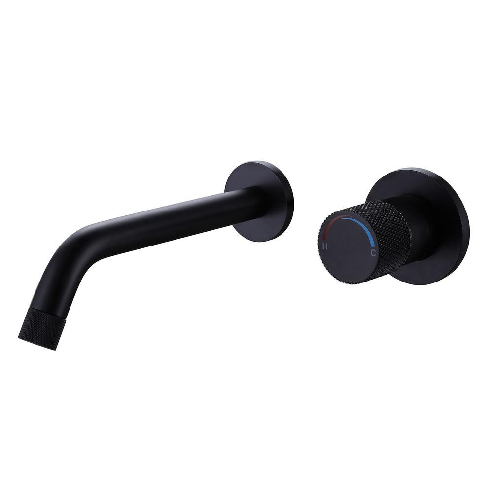 Parrot Uncle Trinsic Single Handle Wall Mounted Faucet in Matte Black