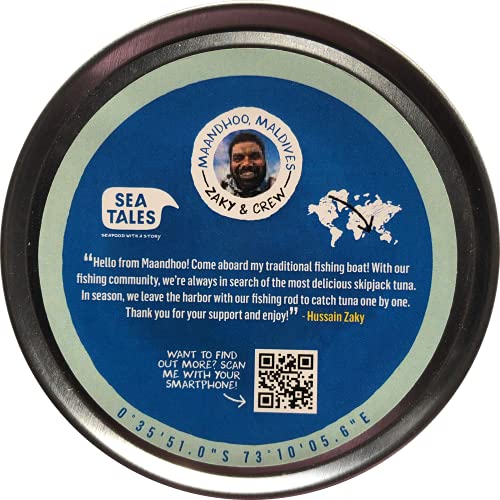 Sea Tales Solid Light Skipjack Canned Tuna in Water - No Salt Added - 100% Pole & Line Wild Sustainably Caught - Gluten Free - High Protein Food - Ket thumbnail