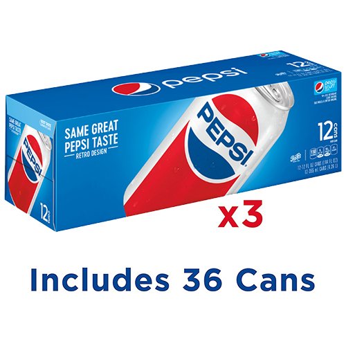 Pepsi Soda, Fridge Pack Bundle, 12 Fl Oz, 36 Cans (Packaging May Vary) thumbnail