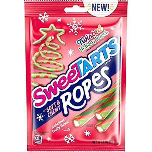 TWISTED HOLIDAY PUNCH STRAWBERRY AND APPLE ROPES CANDY, TWISTED HOLIDAY PUNCH
