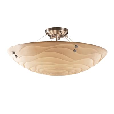 Justice Design Group Porcelina 51 Inch 8 Light Semi Flush Mount Porcelina - PNA-9657-25-WAVE-NCKL-F6
