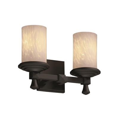 Deco 2-Light Bath Bar, Justice Design Group FSN-8532-10-WEVE-MBLK NLTYV (378295)