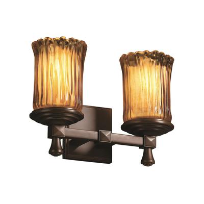 Deco 2-Light Bath Bar, Justice Design Group GLA-8532-16-WTFR-MBLK CTHAP (374054)