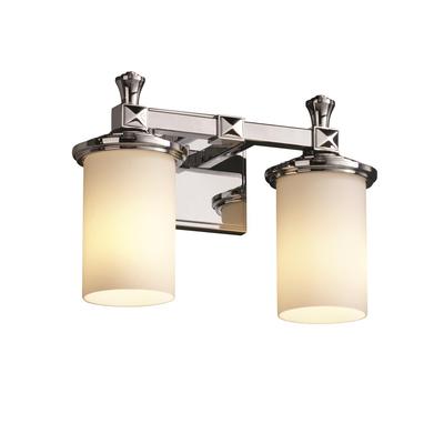 Deco 2-Light Bath Bar, Justice Design Group FSN-8532-10-OPAL-MBLK 2C7F7 (696555)