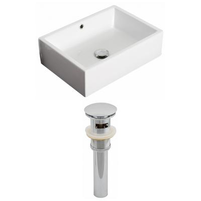 20-in. W Above Counter White Vessel Set for Deck Mount Drilling - American Imanginations AI-14838