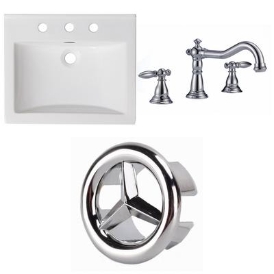 21-in. W 3H8-in. Ceramic Top Set in White Color - American Imanginations AI-24326