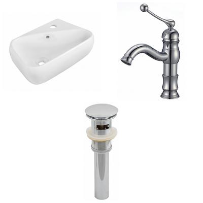 17.5-in. W Wall Mount White Vessel Set for 1 Hole Right Faucet - American Imanginations AI-26282