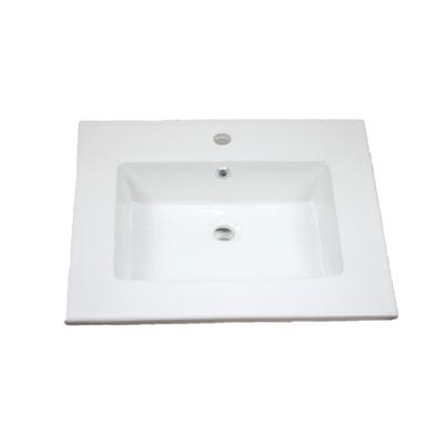 25-in. W 22-in. D Ceramic Top in White Color for 1 Hole Faucet - American Imanginations AI-1744