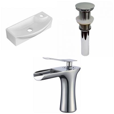 17.75-in. W Above Counter White Vessel Set for 1 Hole Right Faucet - American Imanginations AI-34312